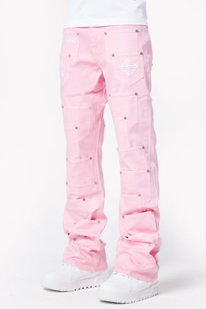 French Rose Pockets Flared Denim