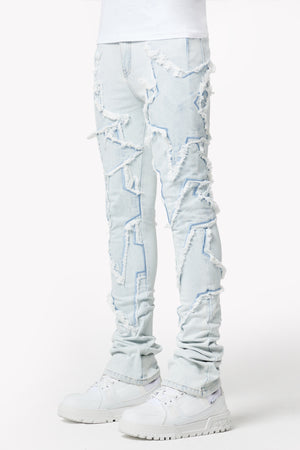 Aqua Blue Stars Denim V2