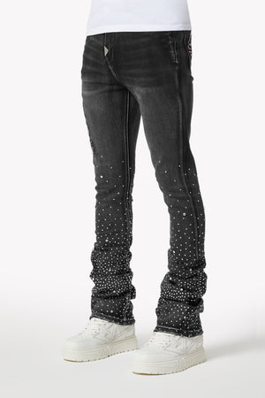 Iron Grey Embellished Denim