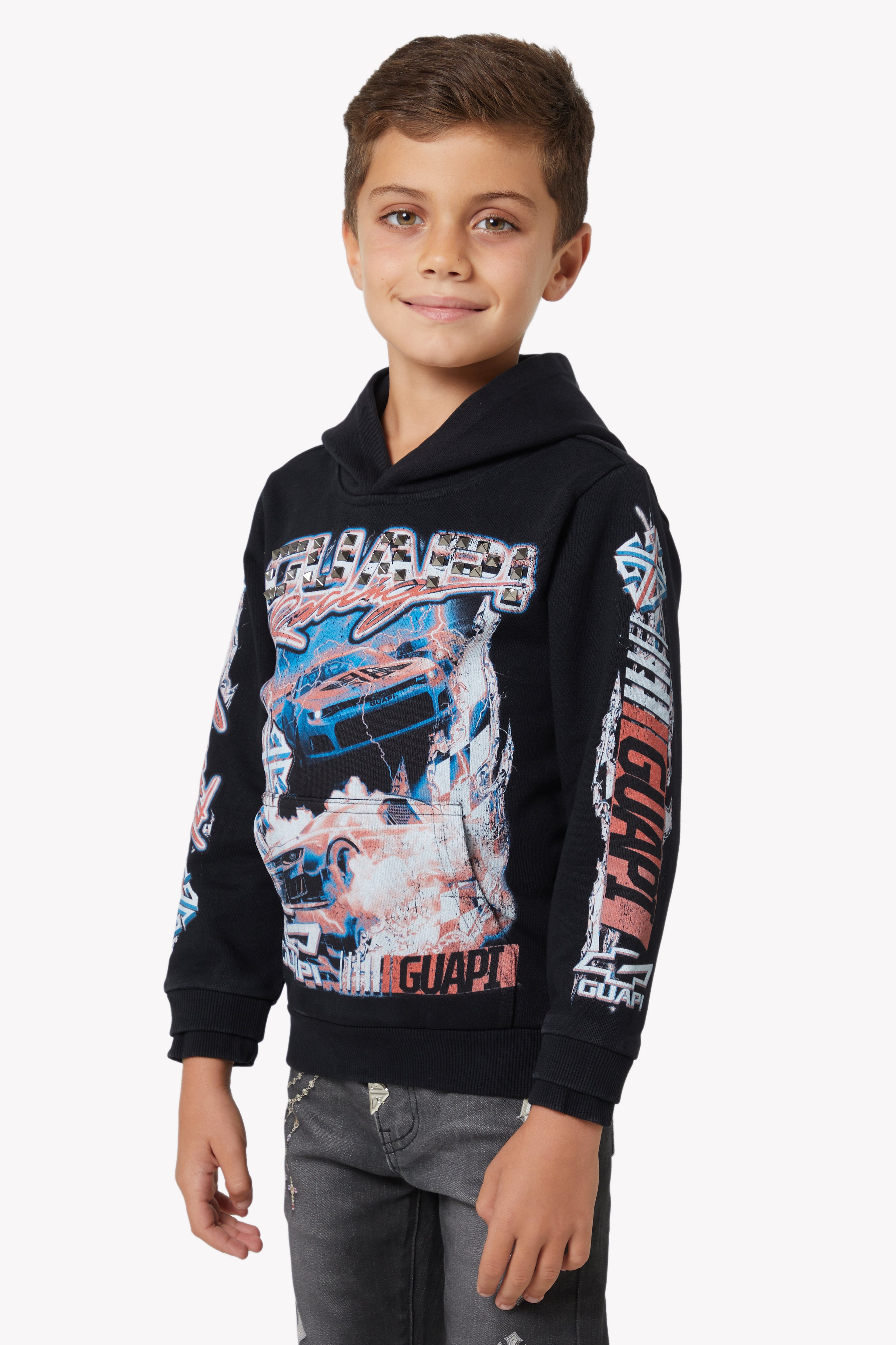 Black Nitro Drift Kids Hoodie – GUAPI CLOTHING FZ-LLC