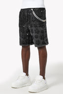 Obsidian Black Stars Denim Shorts