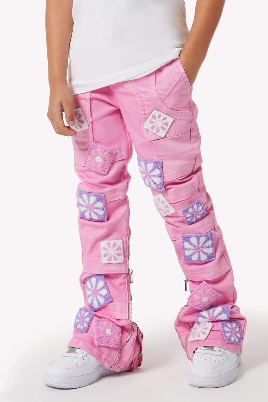 French Rose Flowers Kids Denim