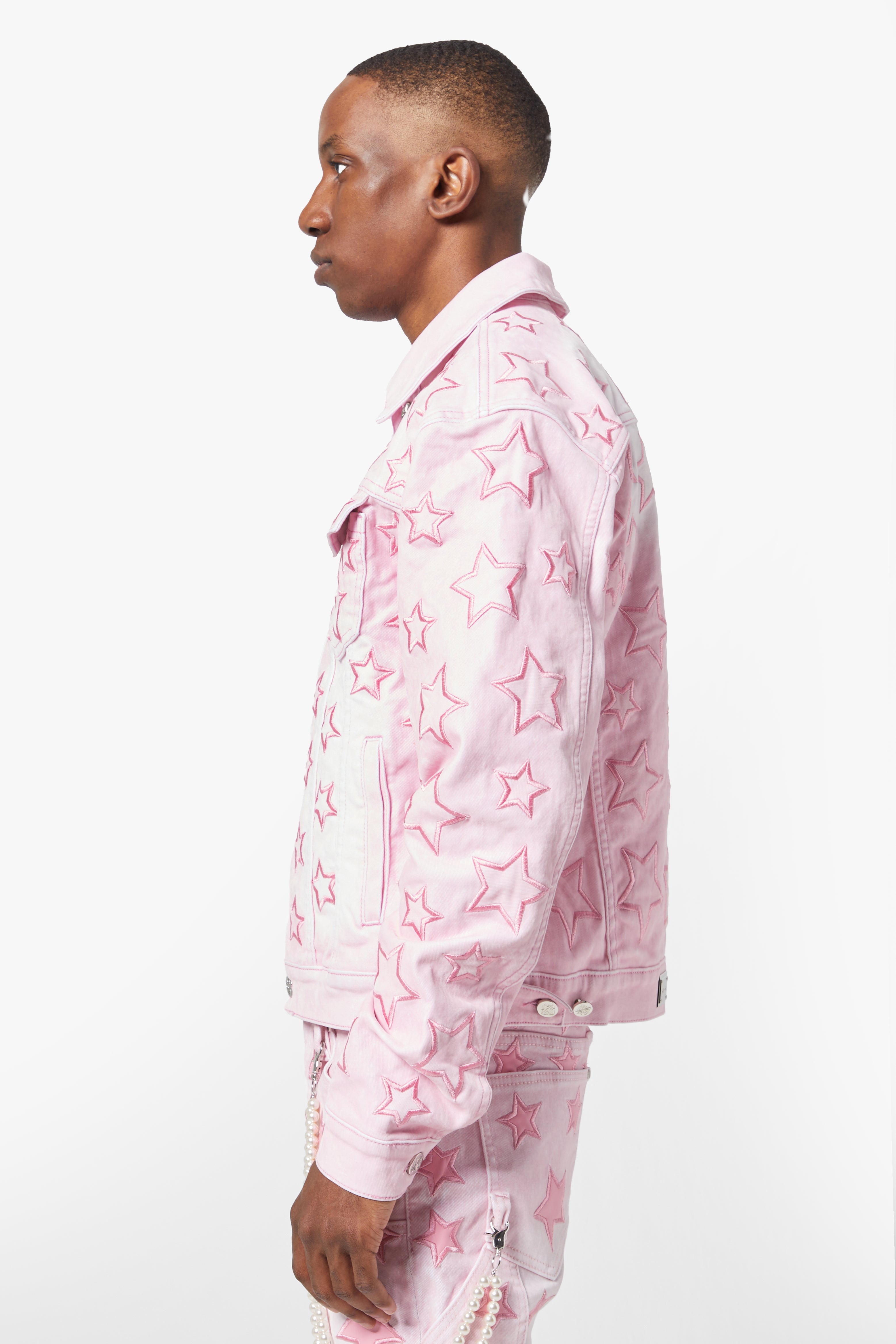 French Rose Stars Denim Jacket – GUAPI CLOTHING FZ-LLC