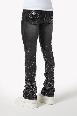 Iron Grey Embellished Denim