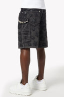 Obsidian Black Stars Denim Shorts