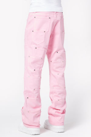 French Rose Pockets Flared Denim
