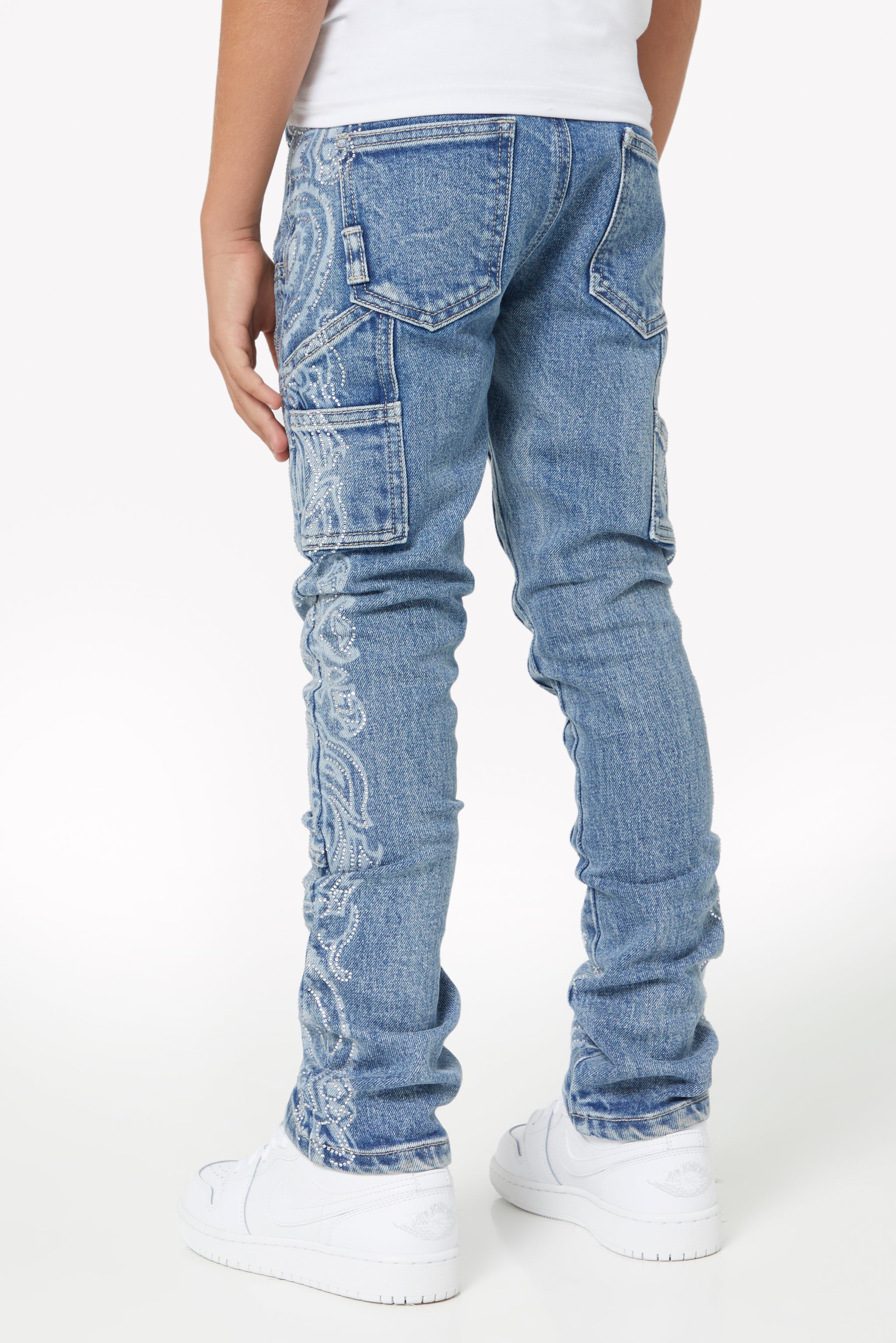 Vintage Blue Paisley Kids Denim