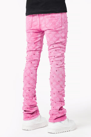 Vintage Pink Embellished Denim