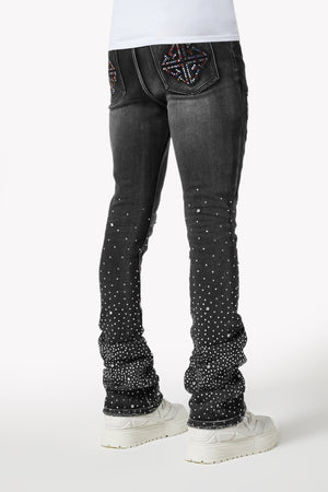 Iron Grey Embellished Denim
