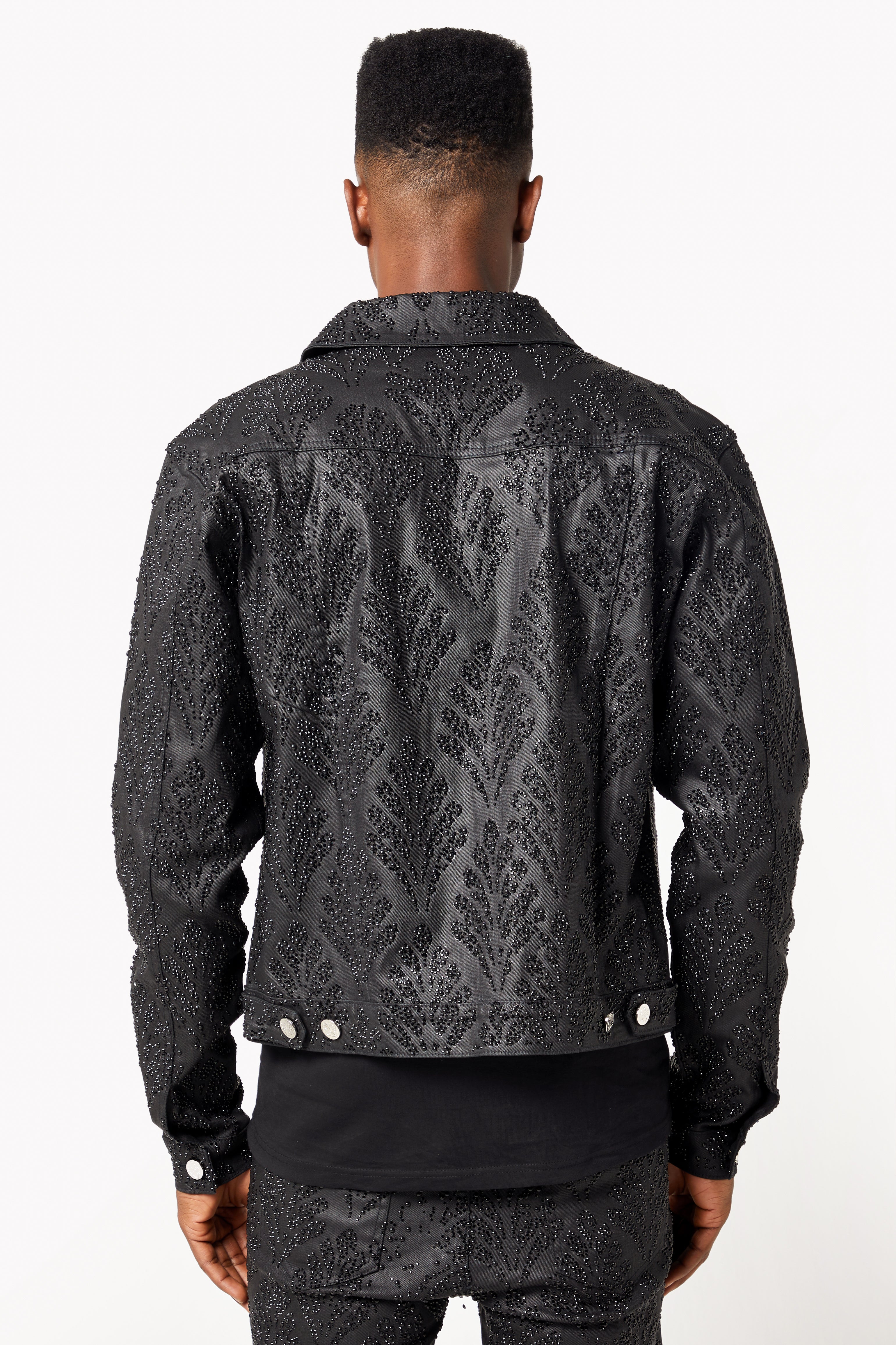 All Black Embellished Denim Jacket V3 – GUAPI CLOTHING FZ-LLC