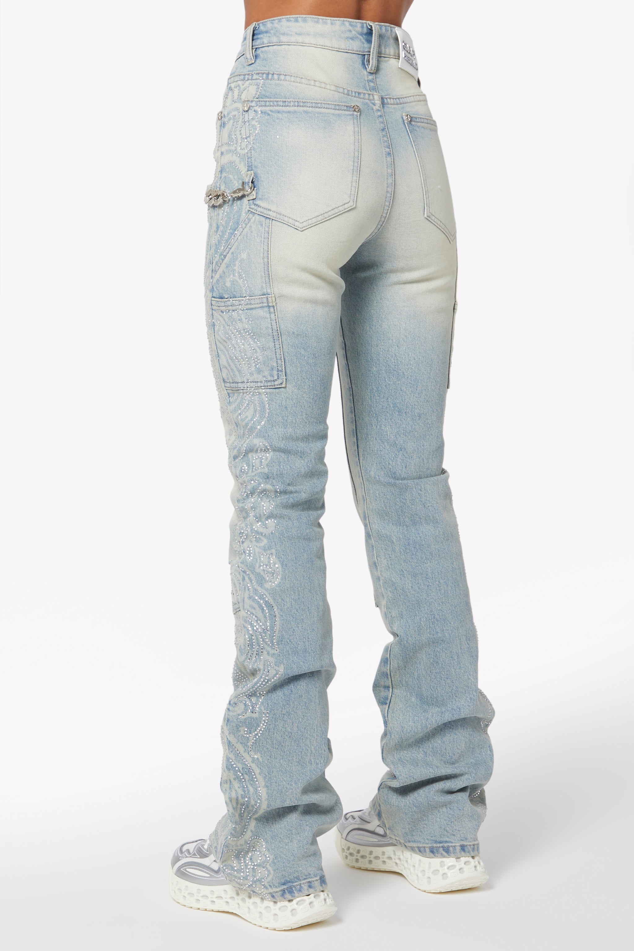 Aqua Blue Paisley Denim