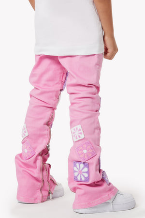 French Rose Flowers Kids Denim