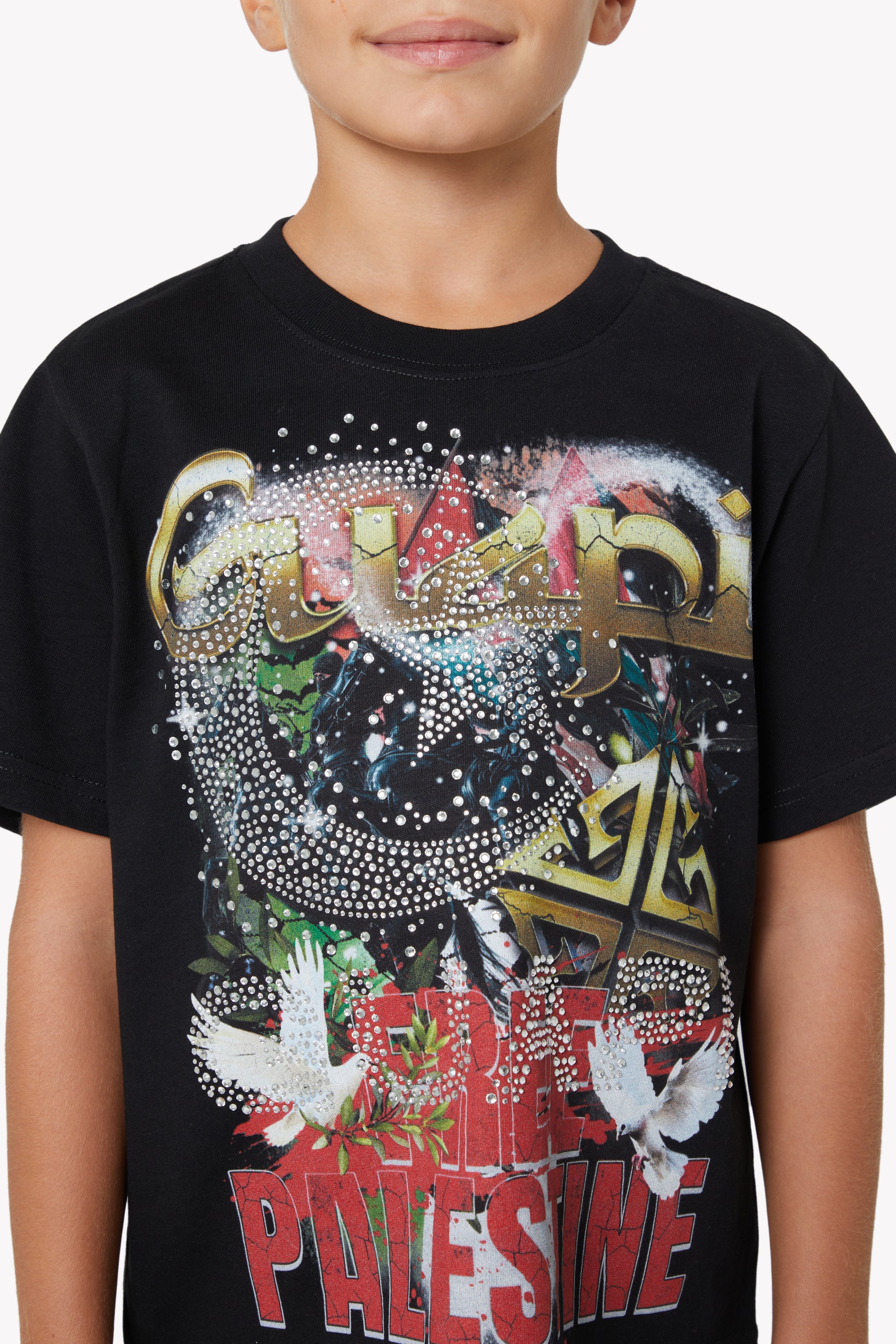 Black Free Palestine Kids Tee