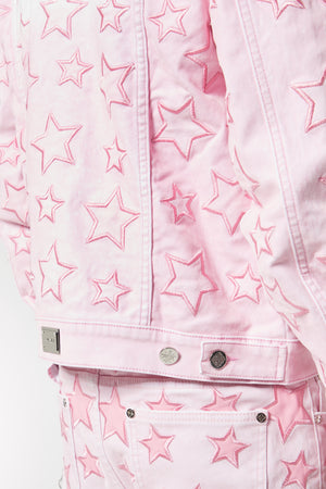 French Rose Stars Denim Jacket
