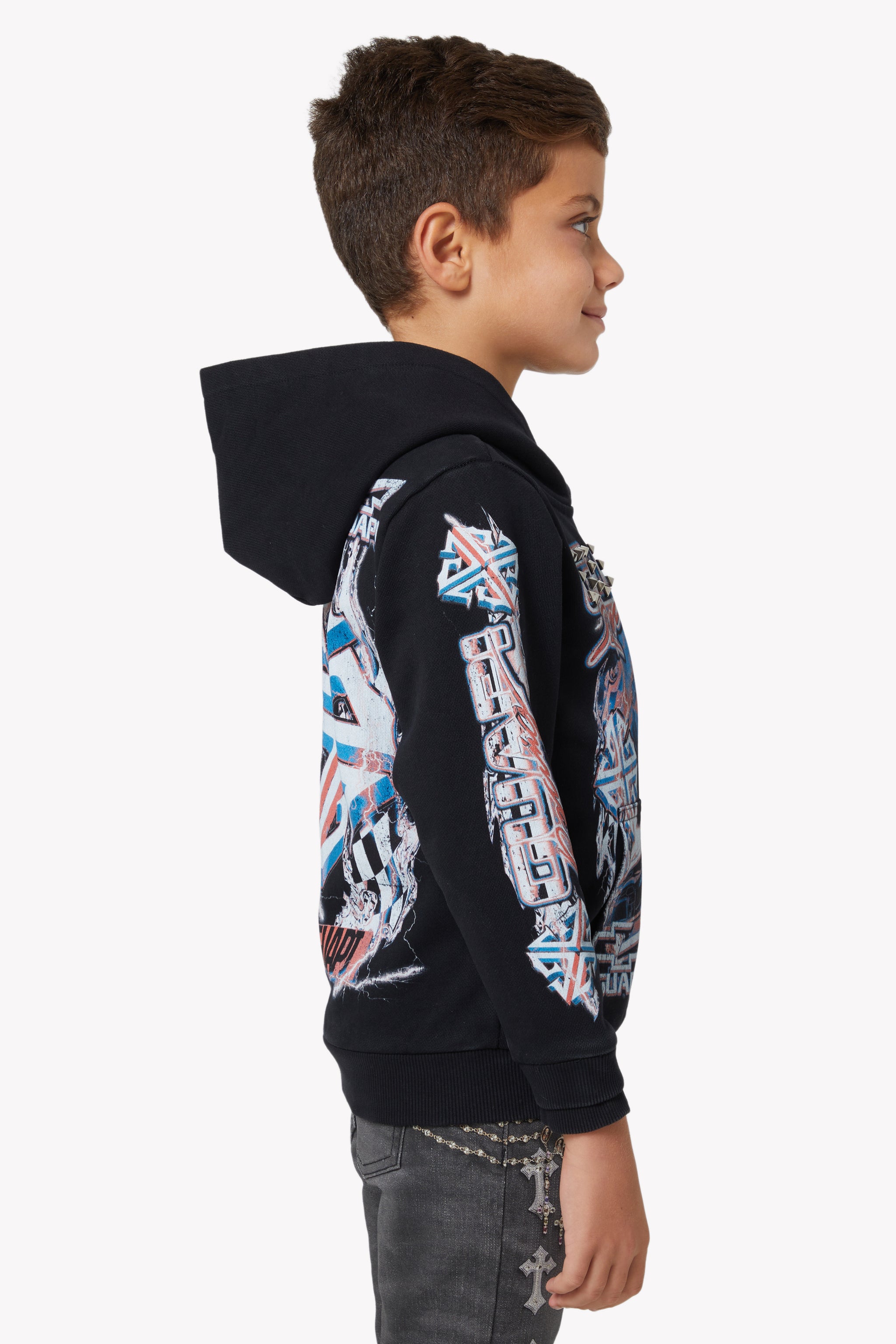 Black Nitro Drift Kids Hoodie