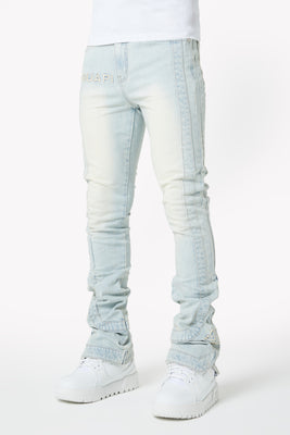 【Guapi】ヴィンテージブルーピアスデニムV2 ヴィンテージブルーピアスデニム V2 - Guapi Clothing