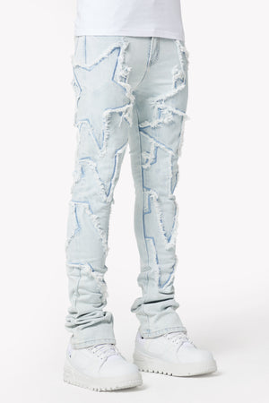 Aqua Blue Stars Denim V2