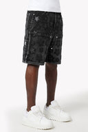 Obsidian Black Stars Denim Shorts