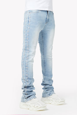 Vintage Blue Crosses Embellished Denim - Guapi Clothing Vintage Blue Crosses Embellished Denim - Guapi Clothing