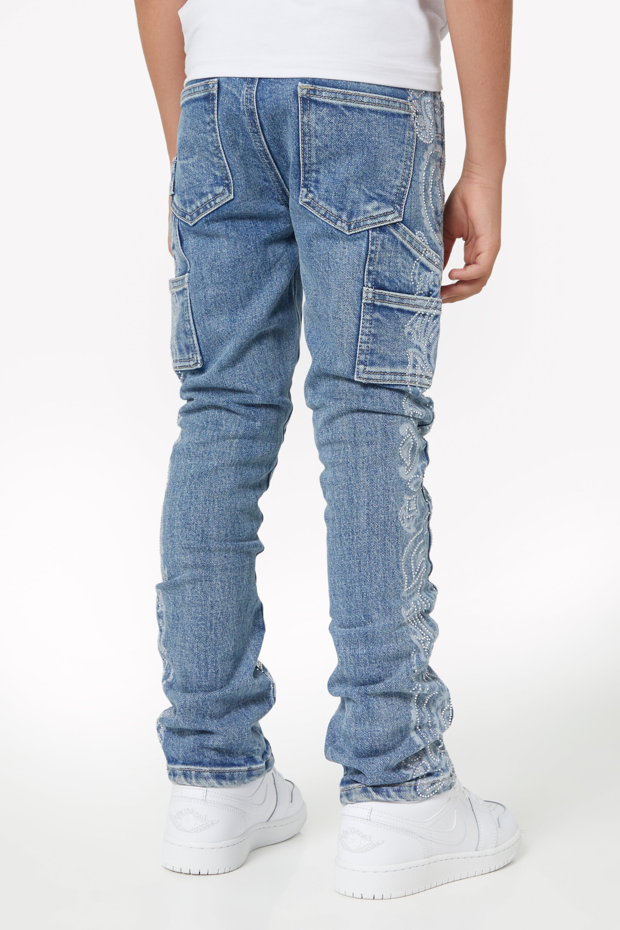 Vintage Blue Paisley Kids Denim