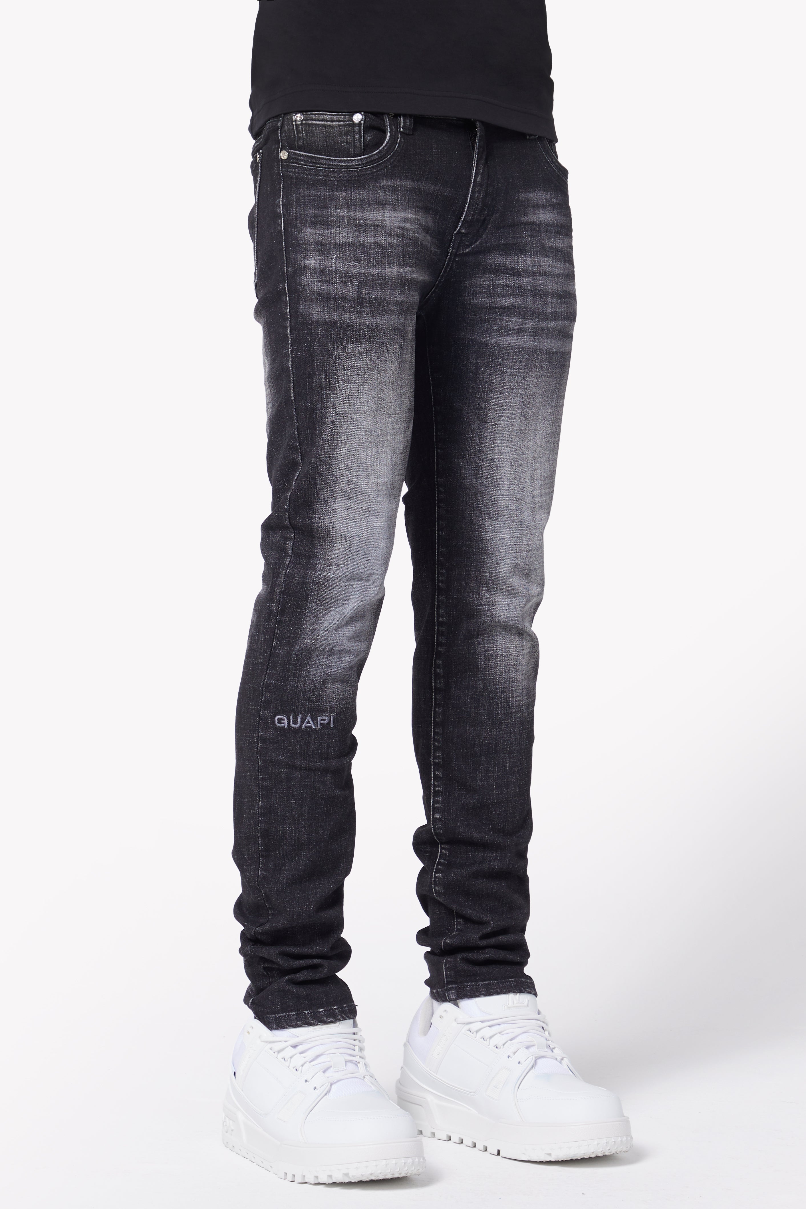 パンツ GUAPI IRON GREY DISTRESSED DENIM 30 Iron Grey Basics Regular Denim V2 – GUAPI CLOTHING FZ-LLC
