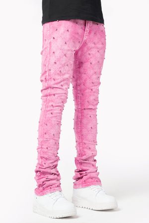 Vintage Pink Embellished Denim