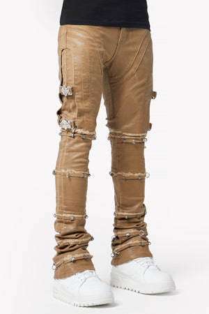 Mud Brown Waxed Convertible Denim