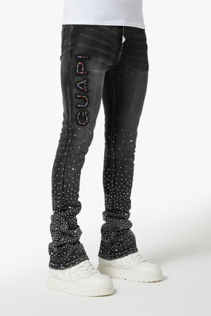 Iron Grey Embellished Denim