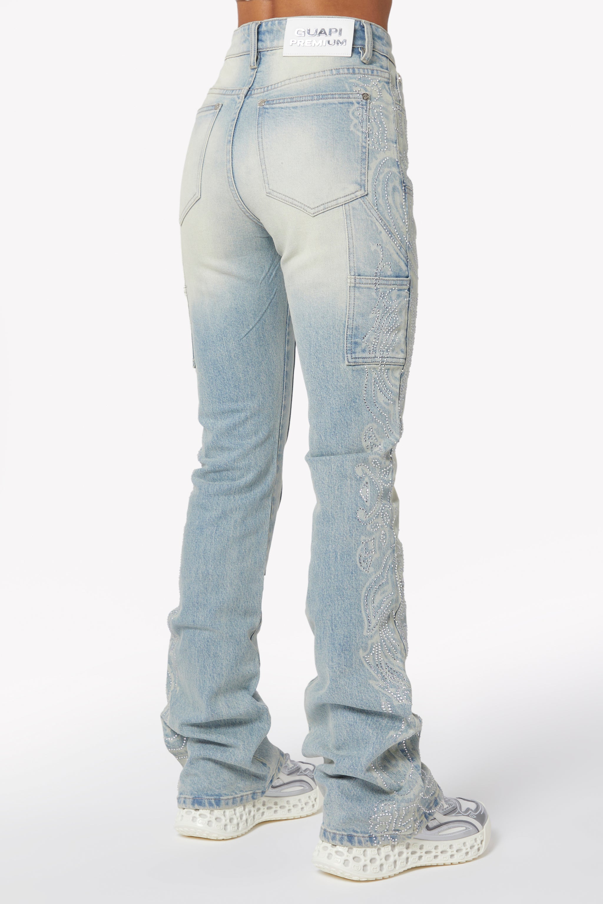 Aqua Blue Paisley Denim