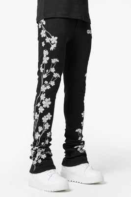 Obsidian Black Blossom Denim V2 - Guapi Clothing