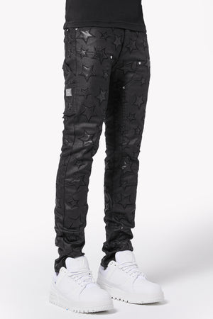 <tc>オールブラックワックススターデニム</tc>