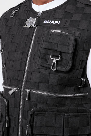 Obsidian Black Braided Vest