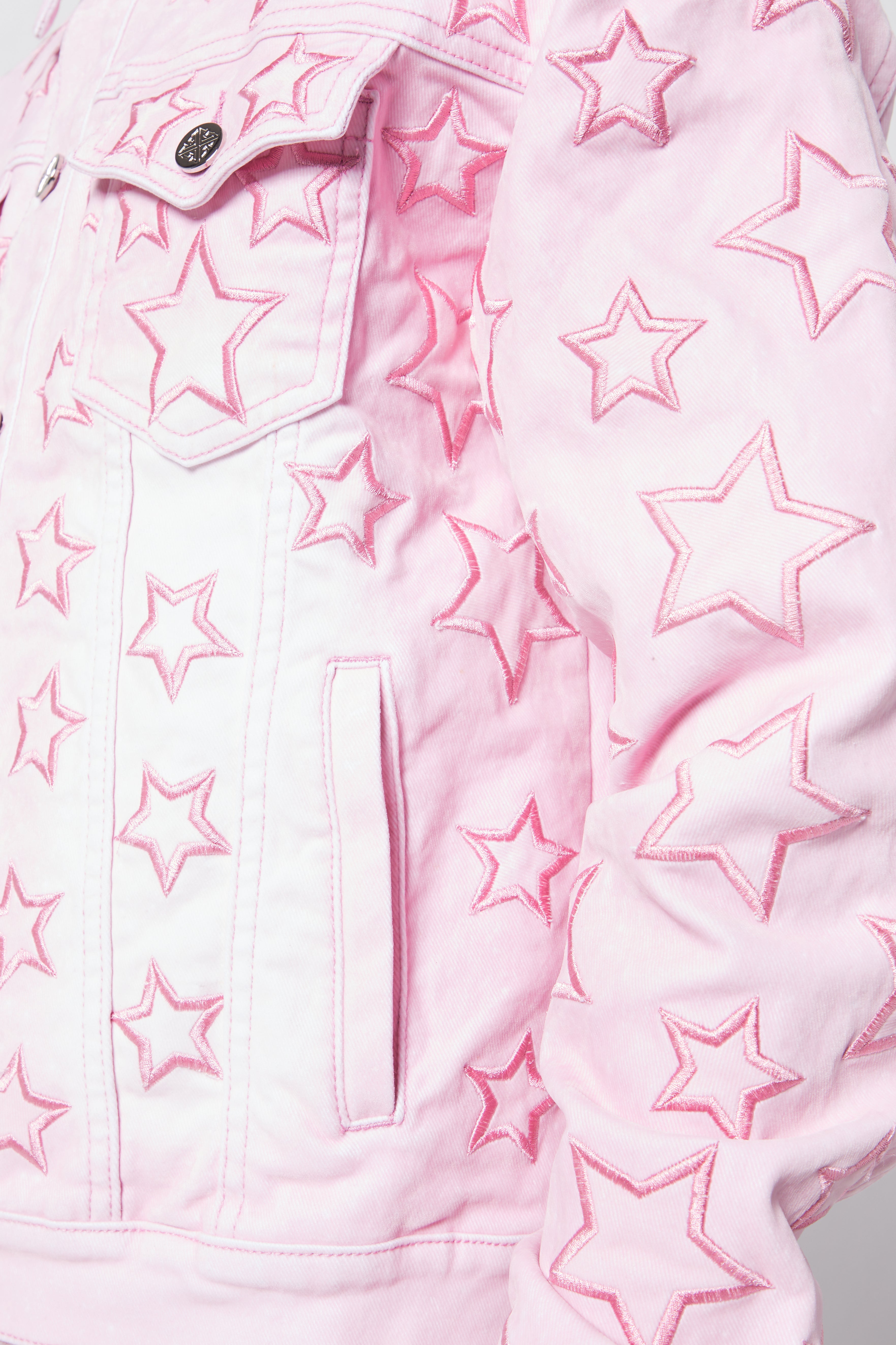 French Rose Stars Denim Jacket – GUAPI CLOTHING FZ-LLC
