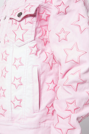 French Rose Stars Denim Jacket