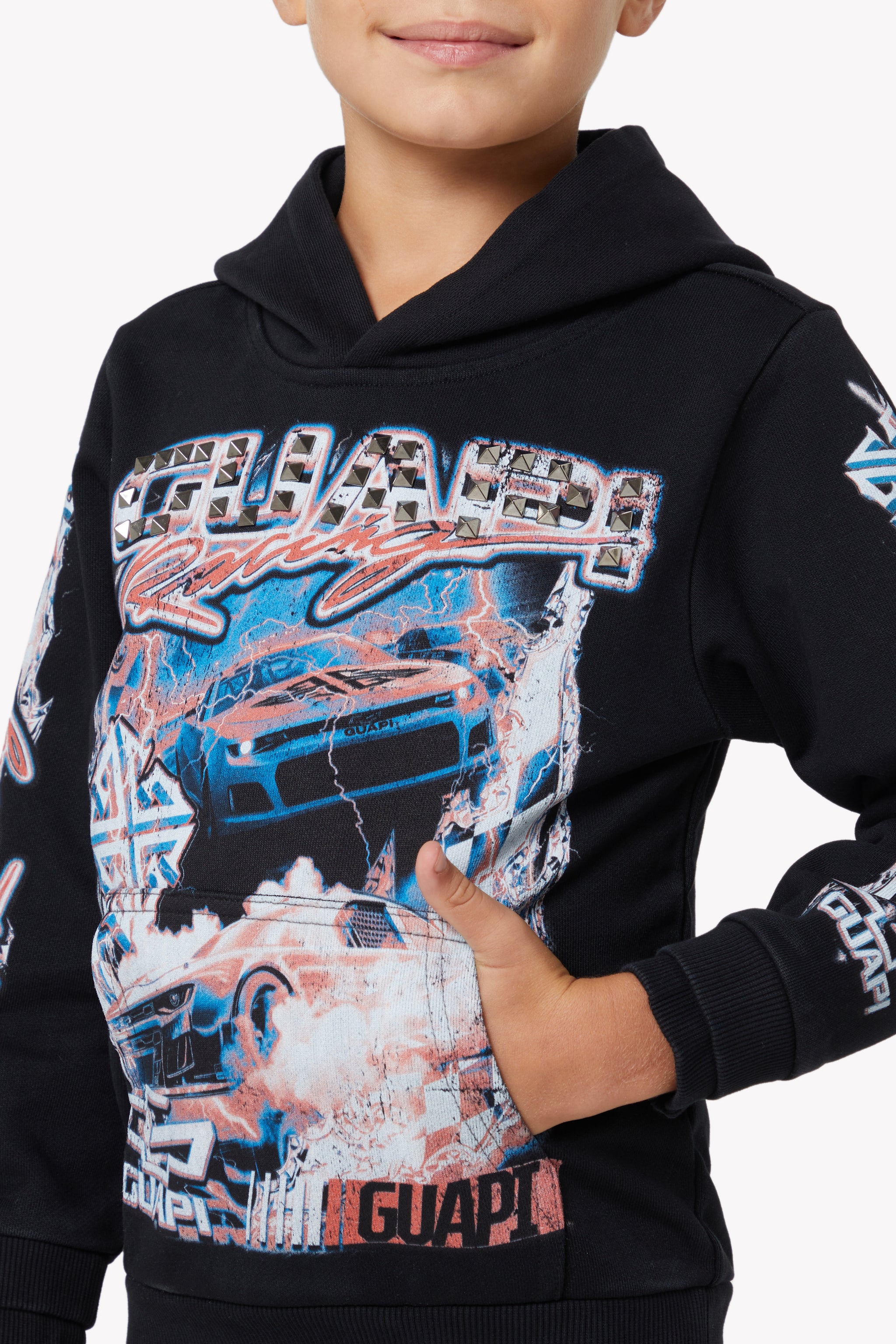 Black Nitro Drift Kids Hoodie