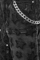 Obsidian Black Stars Denim Shorts