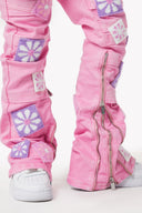 French Rose Flowers Kids Denim