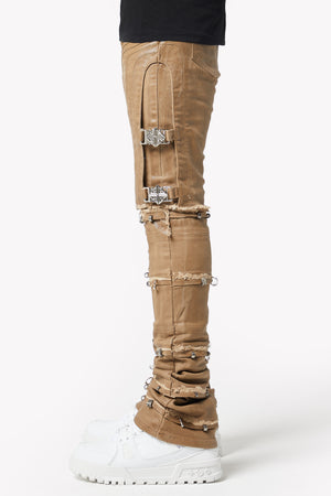 Mud Brown Waxed Convertible Denim