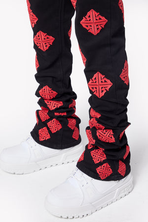 Crimson Icon Stacked Denim