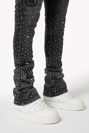 Iron Grey Embellished Denim