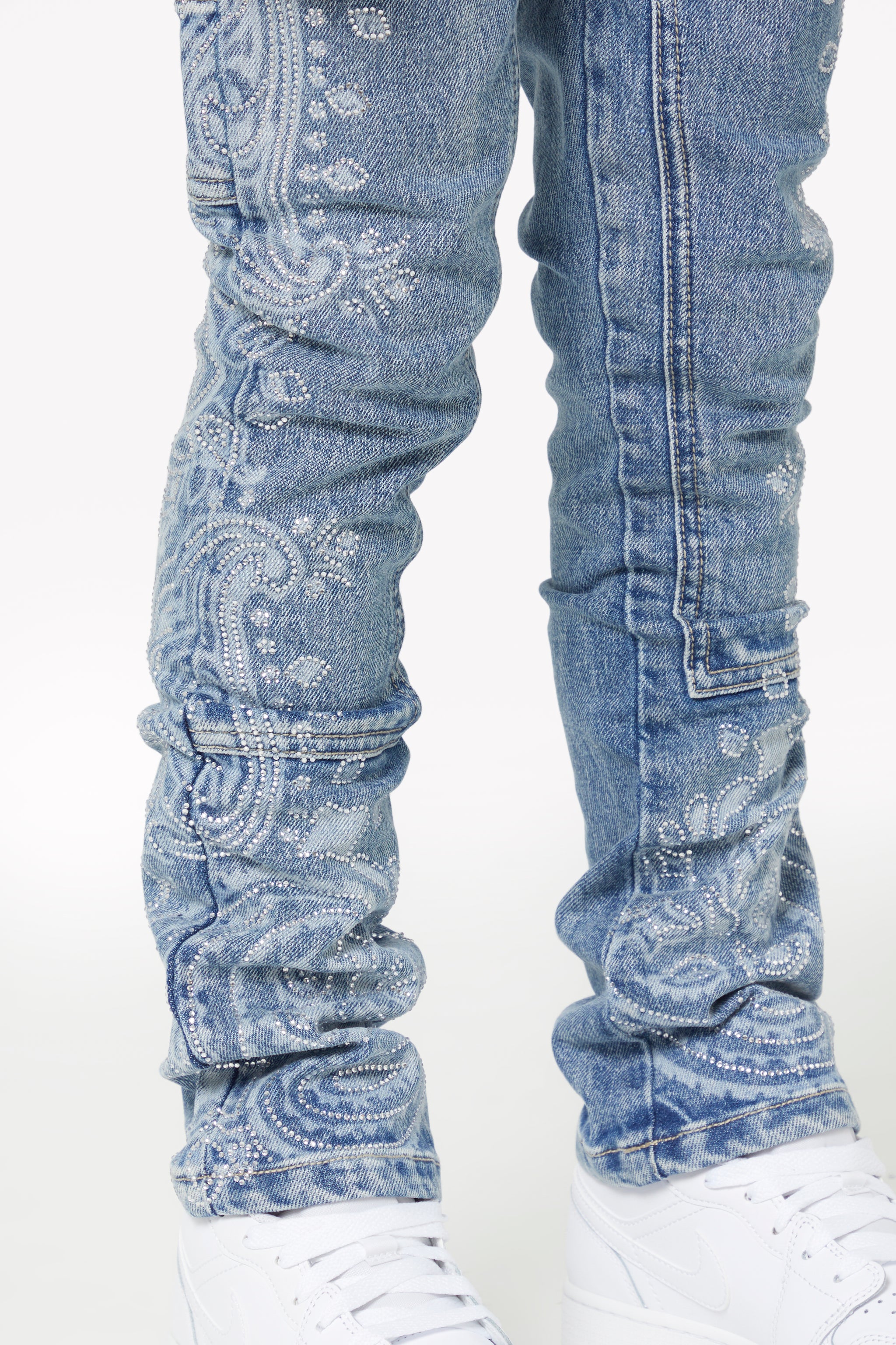 Vintage Blue Paisley Kids Denim