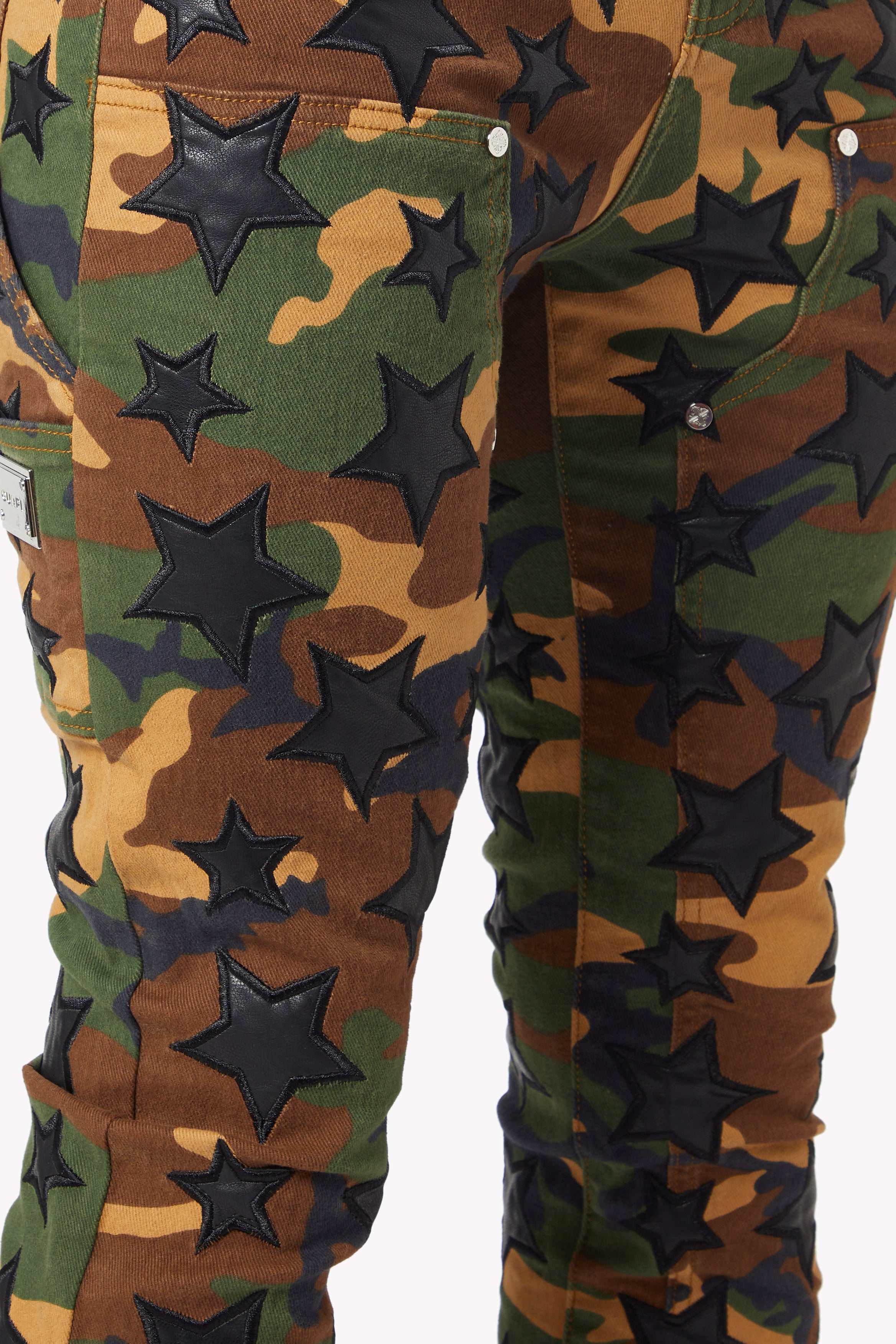 ジャケット・アウター GUAPI CAMO STARS JACKET S Guapi Camo Embellished Denim Jacket