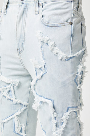 Aqua Blue Stars Denim V2