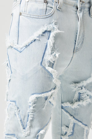 Aqua Blue Stars Denim V2