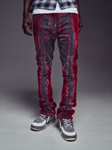 Blood Red Laser Skeleton Denim