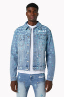 Aqua Blue Starflare Denim Jacket