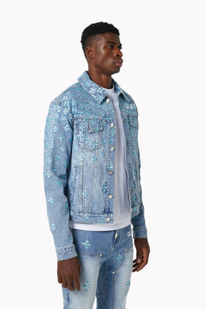 Aqua Blue Starflare Denim Jacket