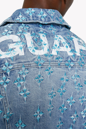 Aqua Blue Starflare Denim Jacket