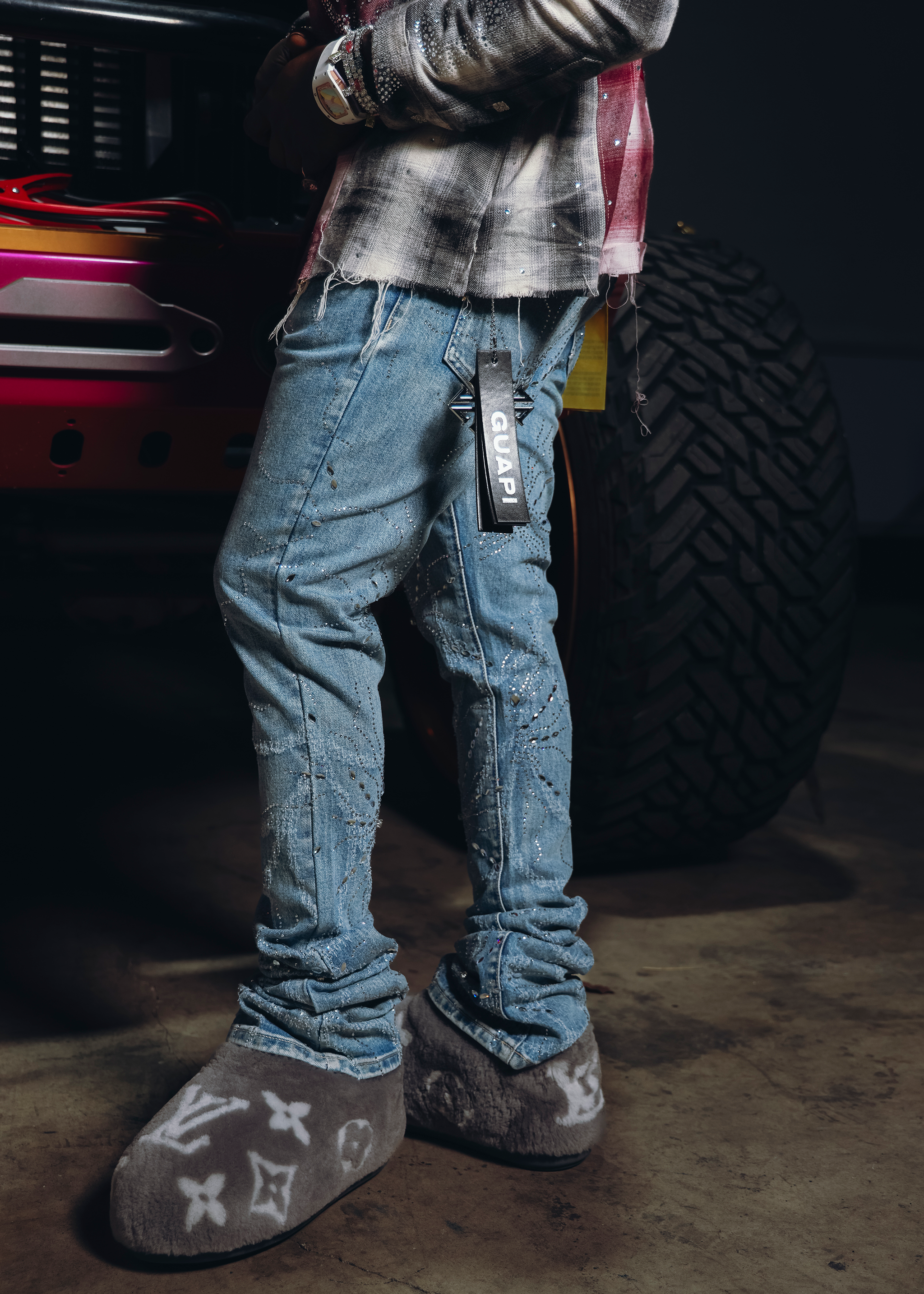 Steel Blue Spider Denim