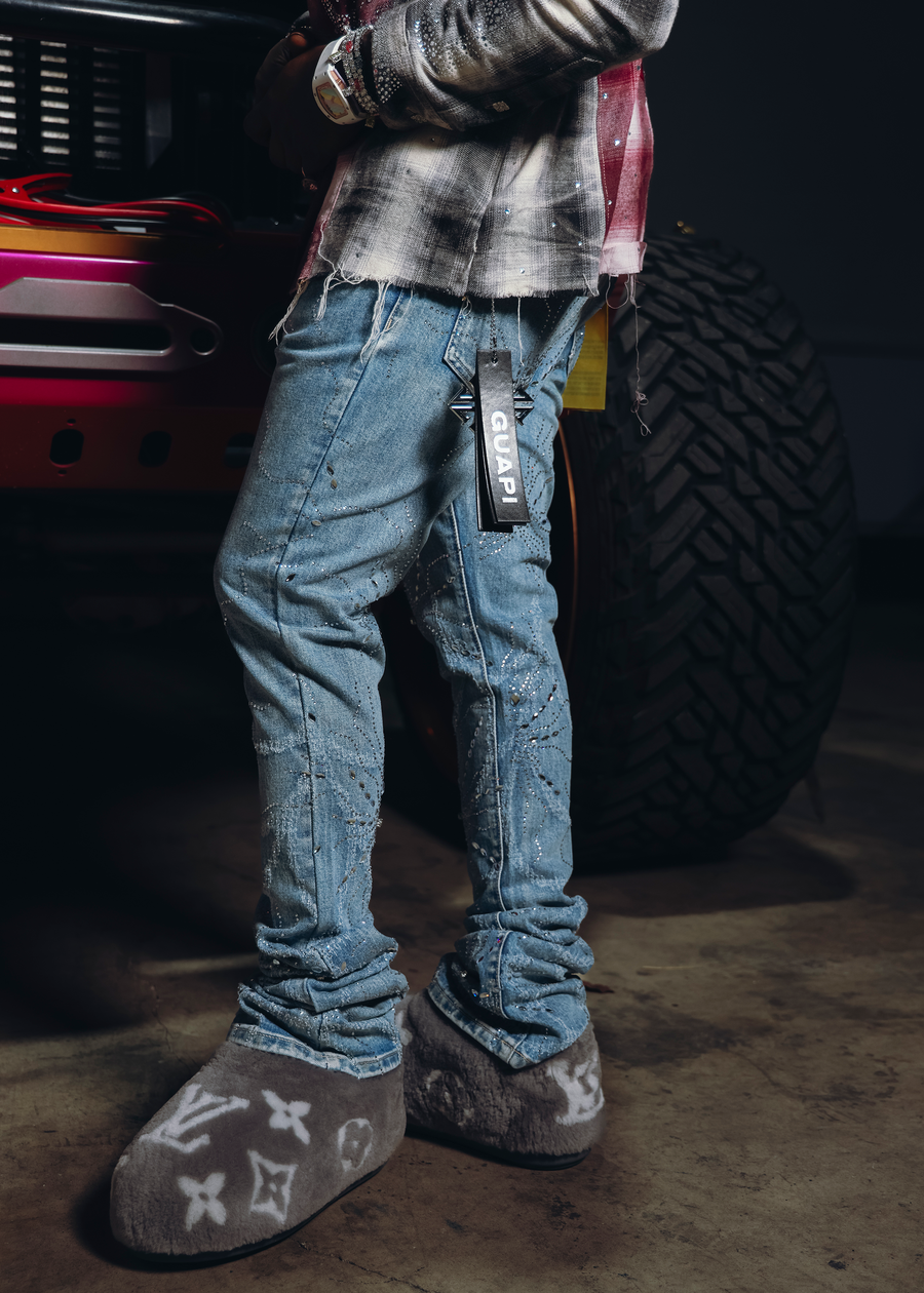 Steel Blue Spider Denim